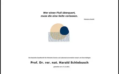 Wir trauern um Prof. Dr. rer. nat. Harald Schlebusch