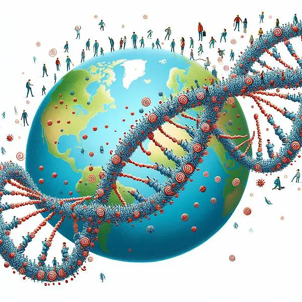 Echtzeit-Genomik soll die globale Ausbreitung von Krankheiten rechtzeitig erkennen helfen. Symbolfoto. Created by ChatGPT-4