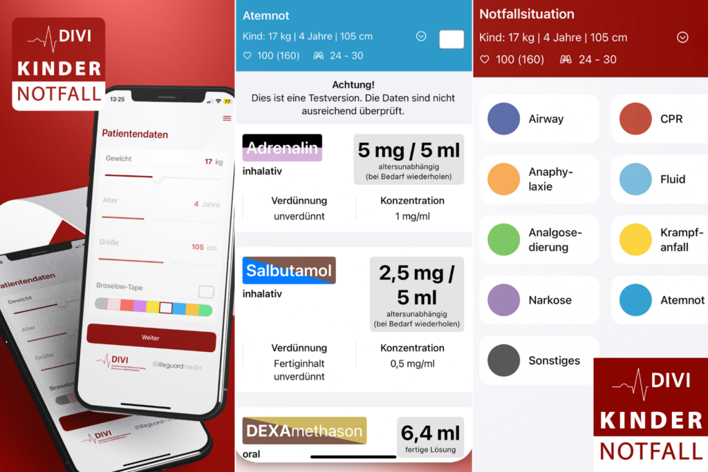 Die neue DIVI-Kindernotfall-App (Copyright: DIVI)