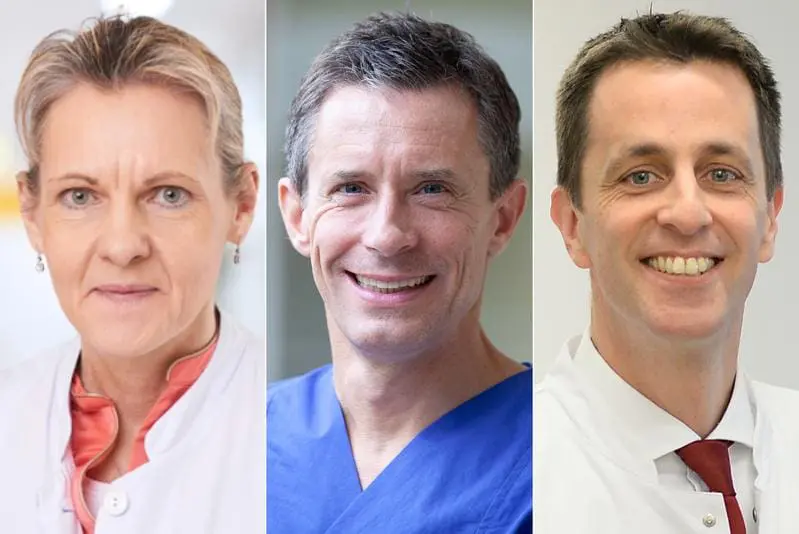 Professorin Sabine Blaschke, Prof. Florian Hoffmann und Prof. Alexander Zarbock | Copyright: Universitätsmedizin Göttingen, Klinikum Dritter Orden (Peter Braun), Universitätsklinikum Münster