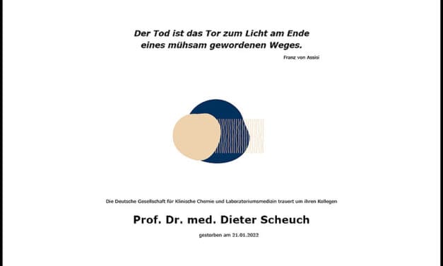 Wir trauern um Prof. Dr. med. Dieter Scheuch