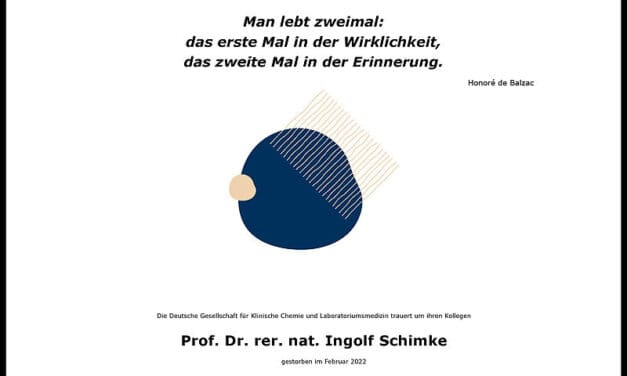 Wir trauern um Prof. Dr. rer. nat. Ingolf Schimke