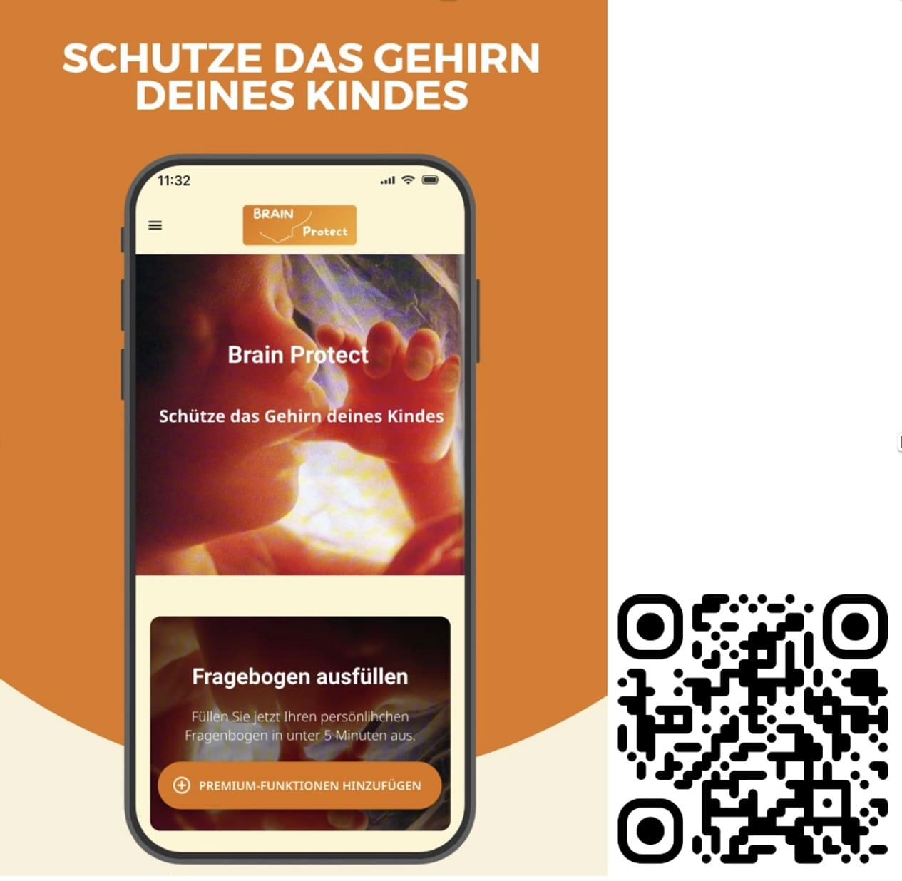 Smartphone-App zur Vorhersage von Hirnschäden bei Neugeborenen sowie des IQ und der neurologischen Befunde im Vorschulalter. Credits: BrainRepair UG/ A.Jensen