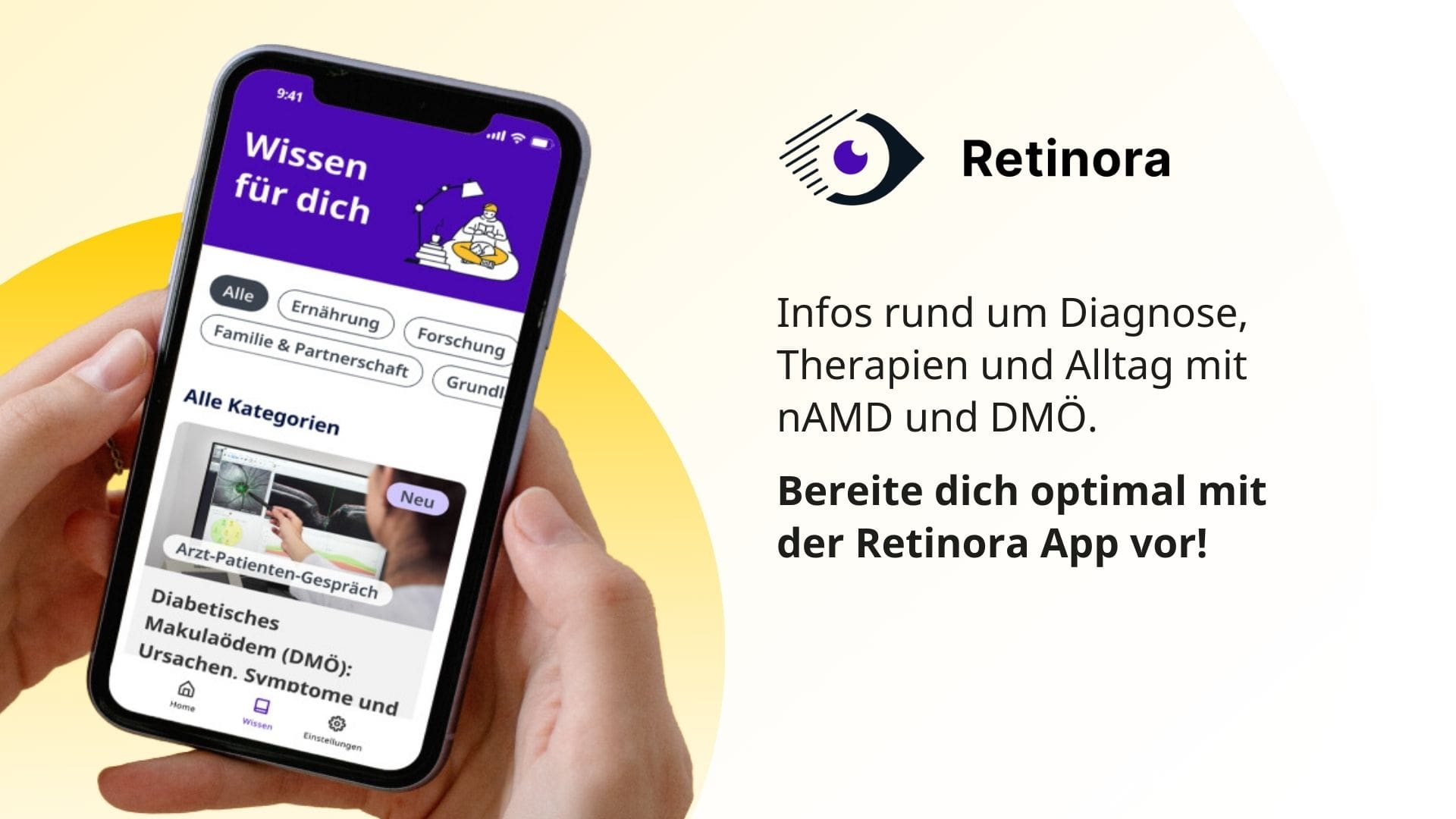 Innovativer digitaler Begleiter Retinora soll das tägliche Leben für Patient:innen mit Makulaerkrankungen erleichtern. Copyright: Roche