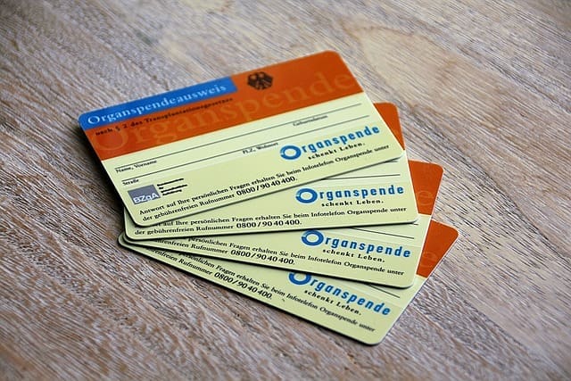 Organspendeausweis.Credits: Pixabay