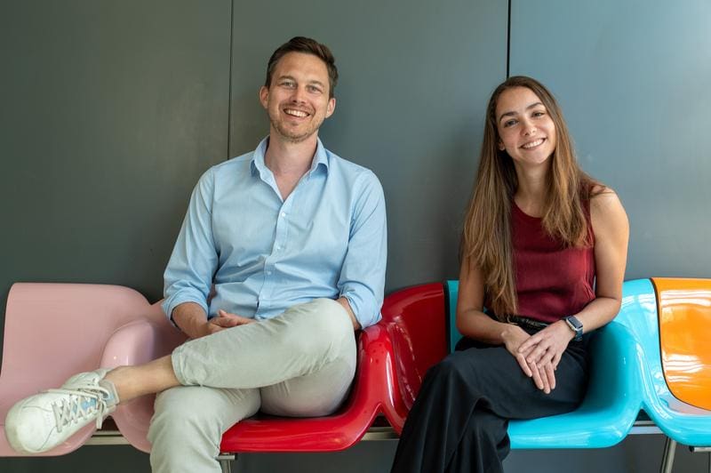 Study leader Georg Winter and first author Natalie Scholes | Source: Barbara Bachmann | Copyright: © Barbara Bachmann / CeMM  