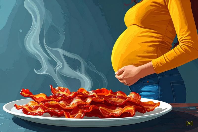 The smell of greasy foods during pregnancy can increase the risk of overweight and obesity in the offspring. This image was generated with the help of AI. | Copyright: Max Planck Institute for Metabolism Research  