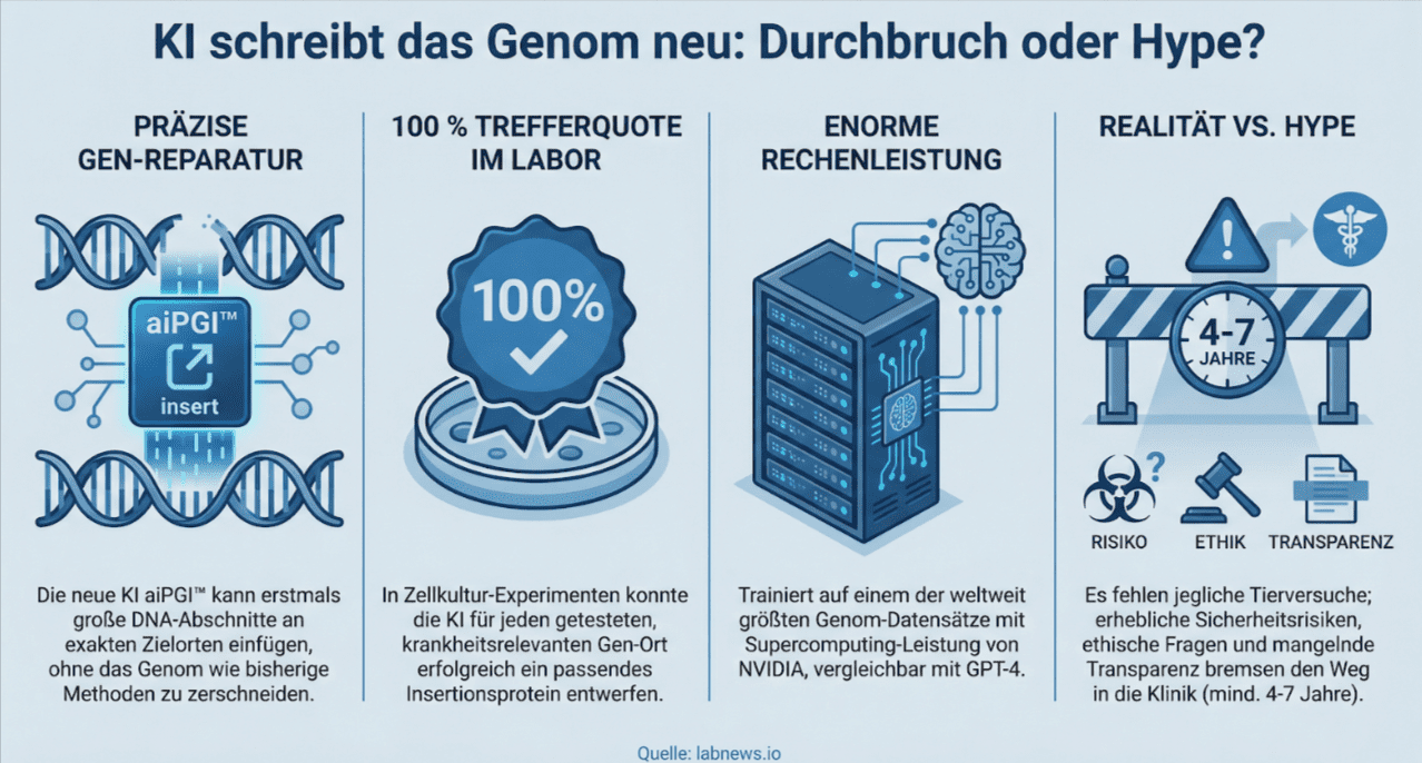 Weltweit erste KI-Modelle für programmierbare Gen-Insertion vorgestellt