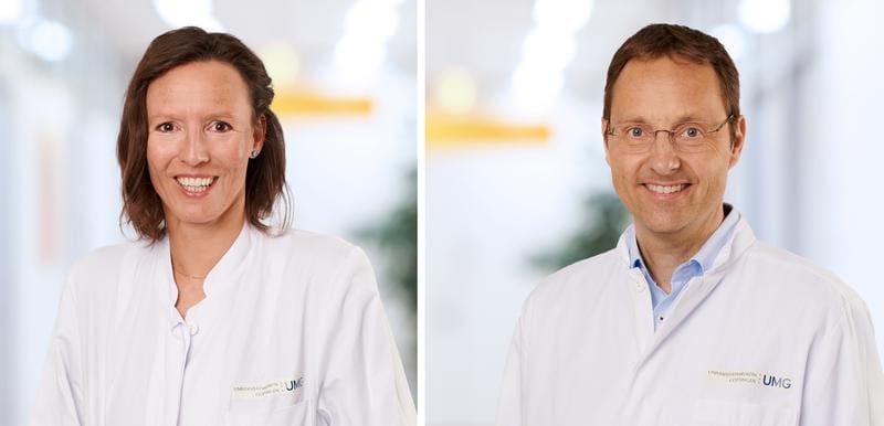 Priv.-Doz. Dr. Jana Zschüntzsch, Senior Physician at the Department of Neurology at the University Medical Center Göttingen (UMG), and Prof. Dr. Jens Schmidt, Specialist at the Department of Neurology at the UMG. | Copyright: umg/frank stefan kimmel