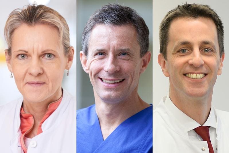 Professor Sabine Blaschke, Prof. Florian Hoffmann and Prof. Alexander Zarbock | Copyright: University Medical Center Göttingen, Klinikum Dritte Orden (Peter Braun), University Hospital Münster